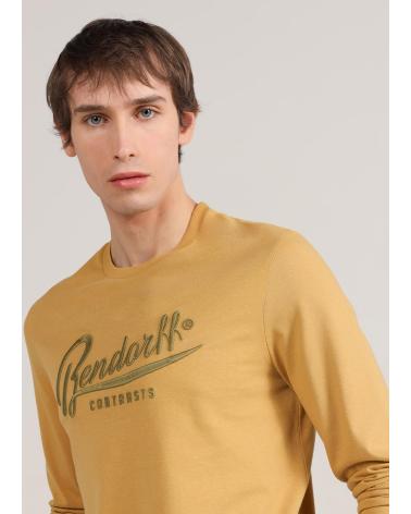 T-SHIRT BENDORFF À MANCHES LONGUES AVEC BRODERIE EN RELIEF MARRON MARRóN