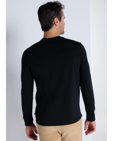 T-SHIRT BENDORFF À MANCHES LONGUES BRODÉ EN RELIEF NOIR NEGRO