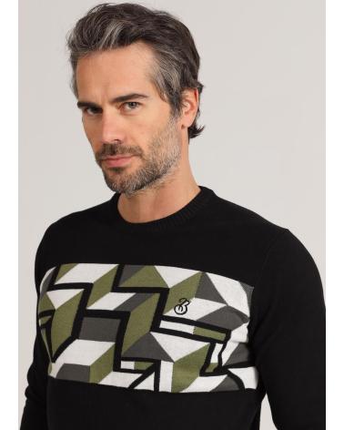 BENDORFF PULL NOIR AVEC DÉTAIL GÉOMÉTRIQUE NEGRO