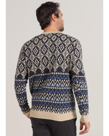 BENDORFF PULL COL ROND À MOTIFS JACQUARD BLEU AZUL