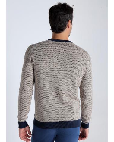 BENDORFF PULL COL ROND JACQUARD BLEU AZUL