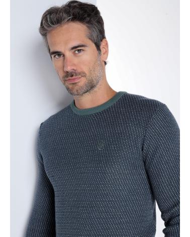 BENDORFF GREEN JACQUARD ROUND NECK SWEATER VERDE