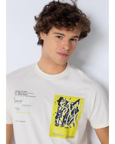 SIX VALVES KURZARM-T-SHIRT STREET PRINT WEISS BLANCO