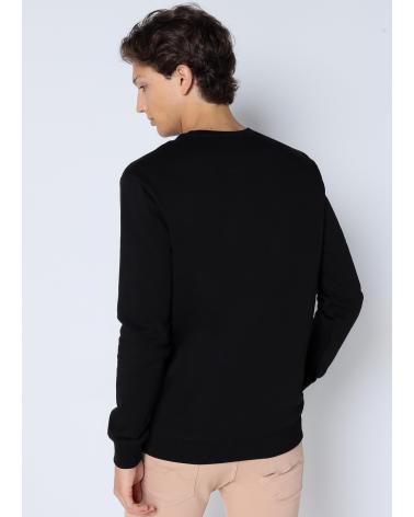 SIX VALVES SCHWARZES SWEATSHIRT STREET ART PRINT RUNDHALSAUSSCHNITT NEGRO