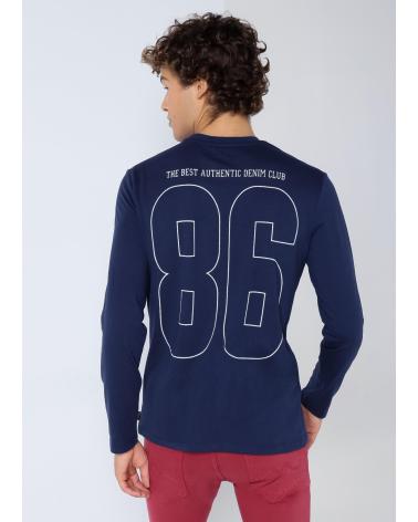 SIX VALVES LANGARMSHIRT AUTHENTIC 86 BLAU AZUL