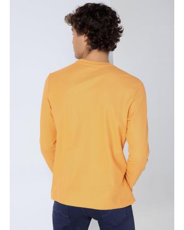 SIX VALVES T-SHIRT MANGA COMPRIDA HOMEM PIQUÉ GOLA REDONDA LARANJA NARANJA