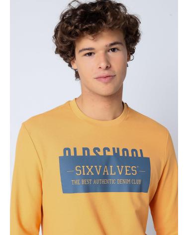 SIX VALVES T-SHIRT MANGA COMPRIDA HOMEM PIQUÉ GOLA REDONDA LARANJA NARANJA