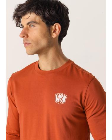 SIX VALVES LANGARM-SHIRT MIT GRAFIKDRUCK - BRAUN MARRON