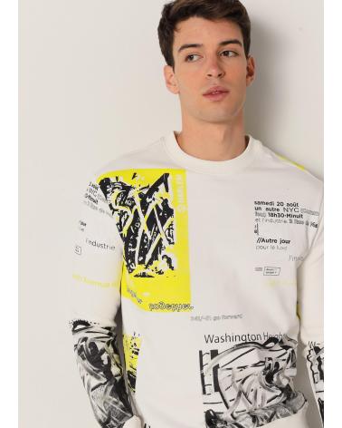 SIX VALVES BEDRUCKTER RUNDHALS-SWEATSHIRT WEISS BLANCO