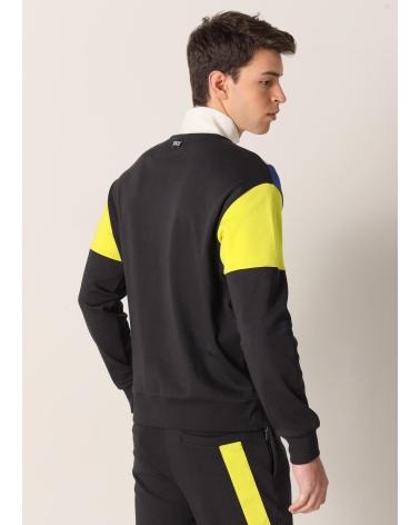 FELPA SIX VALVES PERKINS CON COLLO ALTO E ZIP NERA NEGRO