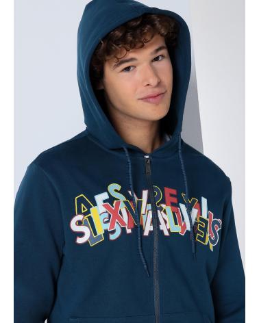 FELPA CON CAPPUCCIO ZIP SIX VALVES BLU AZUL