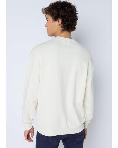 SIX VALVES CHENILLE RUNDHALS-SWEATSHIRT WEISS BLANCO