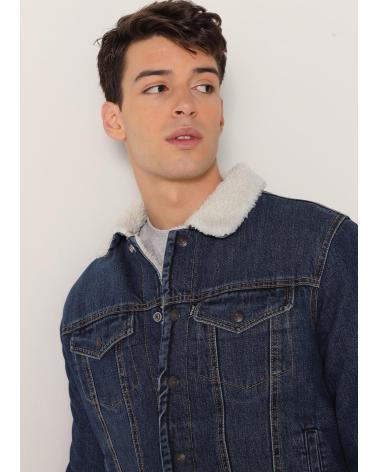 BLAUE JEANSJACKE MIT SHERPA-FUTTER SIX VALVES AZUL