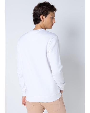 SIX VALVES STREET ART PRINT RUNDHALS-SWEATSHIRT WEISS BLANCO