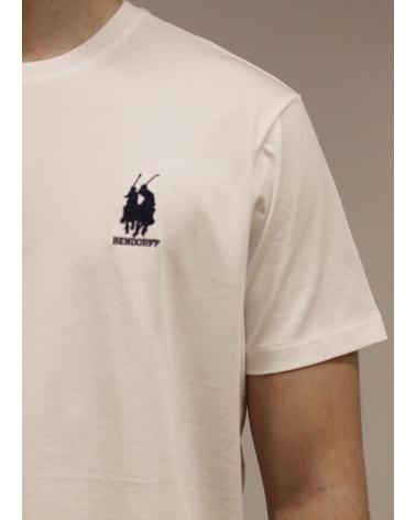 BENDORFF WEISSES KURZARM-T-SHIRT MIT GESTICKTEM LOGO BLANCO