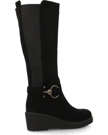 PUNTOSALAO KEILABSATZ-STIEFEL HOCHSCHAFT SCHWARZ MIT SCHNALLE YZ25 VARIOS COLORES