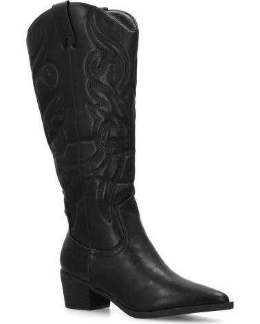 PUNTOSALAO HOHE COWBOYSTIEFEL MIT MITTLEREM ABSATZ SCHWARZ VARIOS COLORES