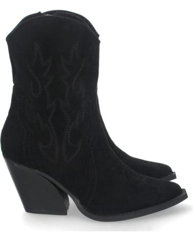 PUNTOSALAO BOTINES CAMPEROS DE TACON MEDIO DE MUJER COLOR NEGRO 2A-1410 VARIOS COLORES