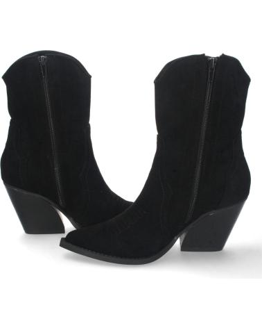 PUNTOSALAO BOTINES CAMPEROS DE TACON MEDIO DE MUJER COLOR NEGRO 2A-1410 VARIOS COLORES