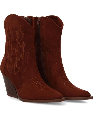 PUNTOSALAO BOTINES CAMPEROS DE TACON MEDIO DE MUJER COLOR MARRON 2A-141 VARIOS COLORES