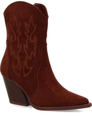 PUNTOSALAO BOTINES CAMPEROS DE TACON MEDIO DE MUJER COLOR MARRON 2A-141 VARIOS COLORES
