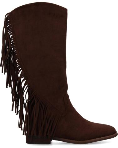 PUNTOSALAO BOTAS DE TACON BAJO ESTILO CAMPERO FLECOS PARA MUJER COLOR M VARIOS COLORES