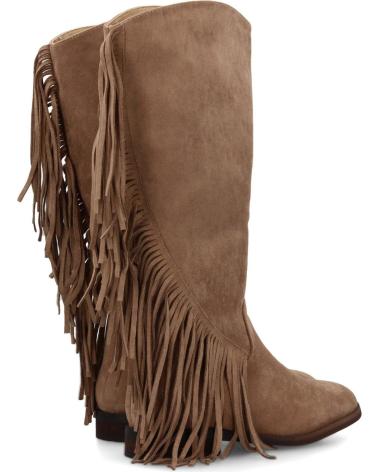 PUNTOSALAO BOTAS DE TACON BAJO ESTILO CAMPERO FLECOS PARA MUJER COLOR B VARIOS COLORES