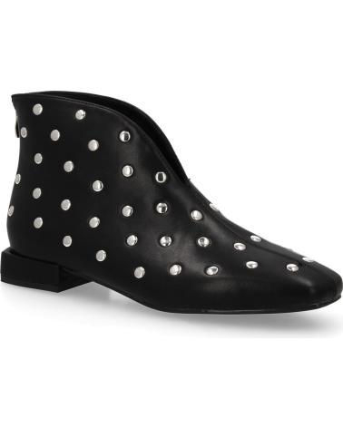 PUNTOSALAO BOTINES BAJOS PLANOS TACHUELAS PARA MUJER COLOR NEGRO S-5512 VARIOS COLORES