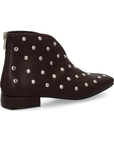 PUNTOSALAO BOTINES BAJOS PLANOS TACHUELAS PARA MUJER COLOR CAFE S-5512 VARIOS COLORES