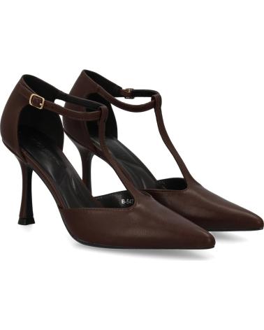 PUNTOSALAO PUMPS STILETTO-ABSATZ T-RIEMEN MODELL B-5472 BRAUN VARIOS COLORES