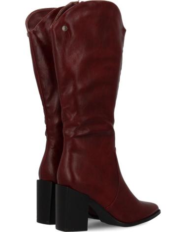 PUNTOSALAO BOTAS TACON MEDIO CANA HASTA LA RODILLA BURDEOS PARA MUJER A VARIOS COLORES