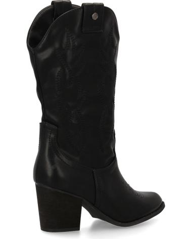 PUNTOSALAO BOTAS ESTILO COWBOY MEDIA CANA BORDADA COLOR NEGRO PARA MUJE VARIOS COLORES