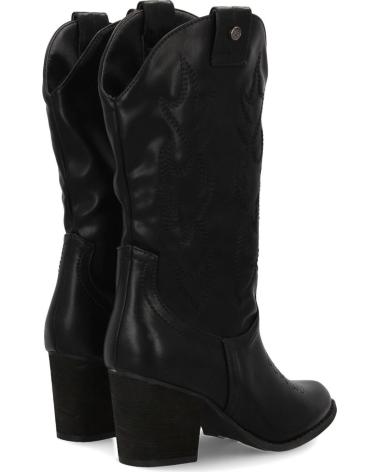 PUNTOSALAO BOTAS ESTILO COWBOY MEDIA CANA BORDADA COLOR NEGRO PARA MUJE VARIOS COLORES