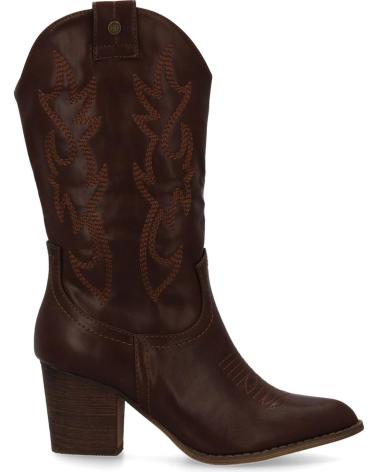 PUNTOSALAO BOTAS ESTILO COWBOY MEDIA CANA BORDADA COLOR MARRON PARA MUJ VARIOS COLORES