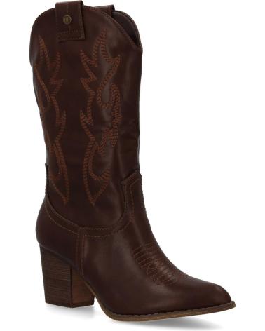 PUNTOSALAO BOTAS ESTILO COWBOY MEDIA CANA BORDADA COLOR MARRON PARA MUJ VARIOS COLORES