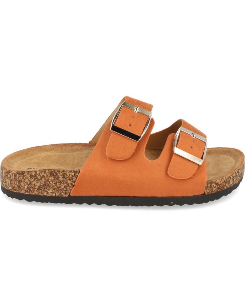 PUNTOSALAO ANATOMISCHE FLACHE SANDALEN MIT DOPPELSCHNALLE ORANGE VARIOS COLORES