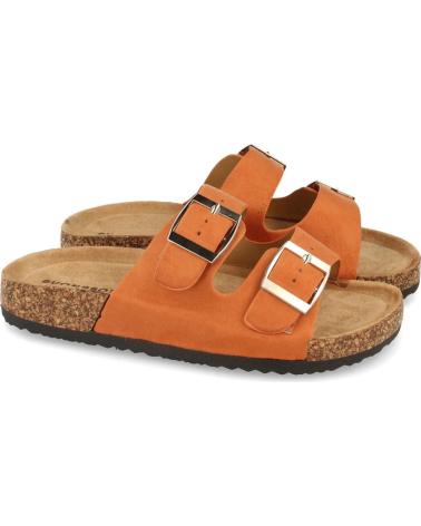 PUNTOSALAO ANATOMISCHE FLACHE SANDALEN MIT DOPPELSCHNALLE ORANGE VARIOS COLORES