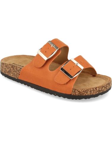 PUNTOSALAO ANATOMISCHE FLACHE SANDALEN MIT DOPPELSCHNALLE ORANGE VARIOS COLORES