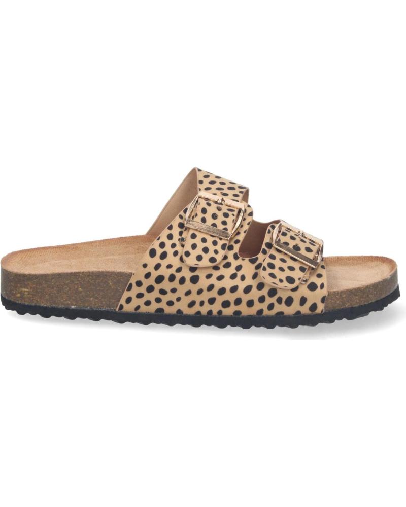 PUNTOSALAO ANATOMISCHE FLACHE SANDALEN MIT DOPPELSCHNALLE LEOPARDENMUSTER VARIOS COLORES
