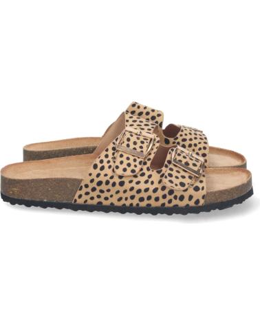 PUNTOSALAO ANATOMISCHE FLACHE SANDALEN MIT DOPPELSCHNALLE LEOPARDENMUSTER VARIOS COLORES