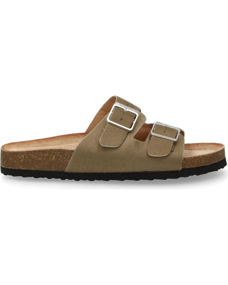 PUNTOSALAO FLACHE ANATOMISCHE SANDALEN MIT DOPPELSCHNALLE KHAKIGRÜN VARIOS COLORES