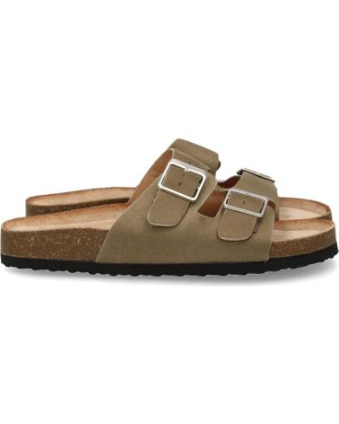 PUNTOSALAO FLACHE ANATOMISCHE SANDALEN MIT DOPPELSCHNALLE KHAKIGRÜN VARIOS COLORES
