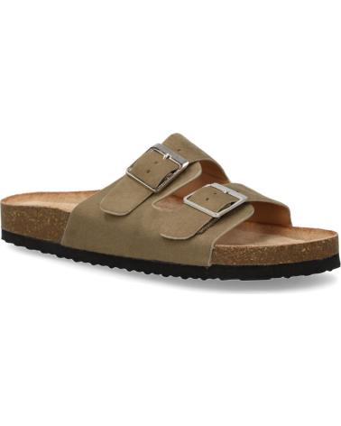 PUNTOSALAO FLACHE ANATOMISCHE SANDALEN MIT DOPPELSCHNALLE KHAKIGRÜN VARIOS COLORES