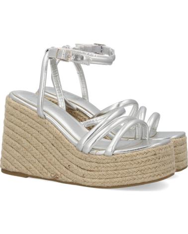 PUNTOSALAO SILBERNE PLATEAU-SANDALEN AUS JUTE MIT RIEMEN VARIOS COLORES
