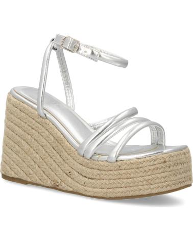 PUNTOSALAO SILBERNE PLATEAU-SANDALEN AUS JUTE MIT RIEMEN VARIOS COLORES