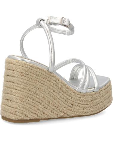 PUNTOSALAO SILBERNE PLATEAU-SANDALEN AUS JUTE MIT RIEMEN VARIOS COLORES