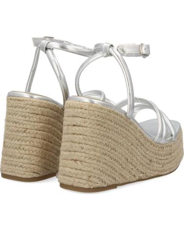 PUNTOSALAO SILBERNE PLATEAU-SANDALEN AUS JUTE MIT RIEMEN VARIOS COLORES