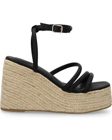 PUNTOSALAO KEILSANDALETTEN AUS JUTE MIT RIEMCHEN IN SCHWARZ VARIOS COLORES