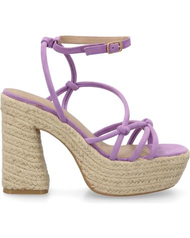 PUNTOSALAO SANDALEN MIT ABSATZ UND PLATEAU AUS JUTE IN LILA VARIOS COLORES