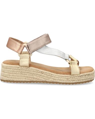 SANDALI PUNTOSALAO CON ZEPPA BASSA IN JUTA CON FASCETTE METALLICHE CF-3037 VARIOS COLORES